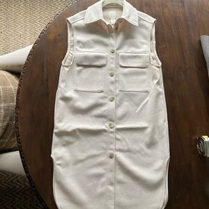 H&M oversized sleeveless vest shacket cream midi EUC